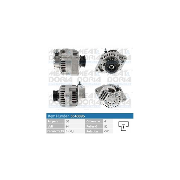 Generator 14V 60A Meat & doria 5540896 MEAT & DORIA