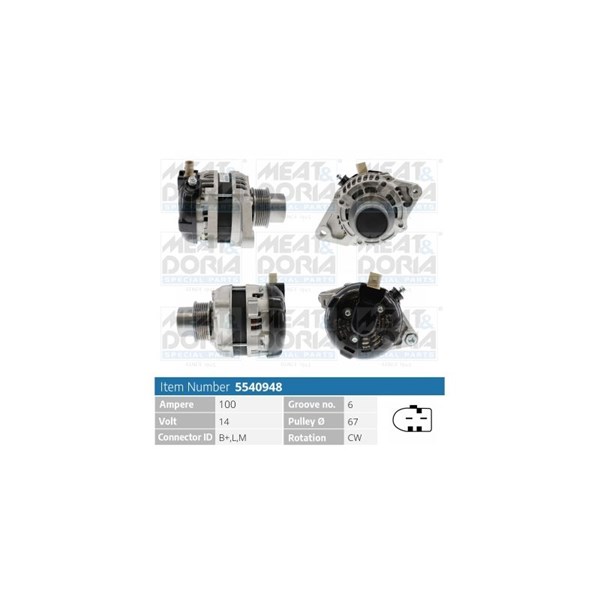 Generator 14V 100A Meat & doria 5540948 MEAT & DORIA