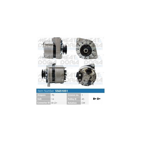Generator 14V 70A Meat & doria 55651051 MEAT & DORIA