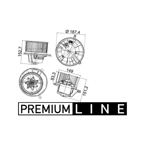Kupéfläkt 12V Mahle AB 148 000P MAHLE