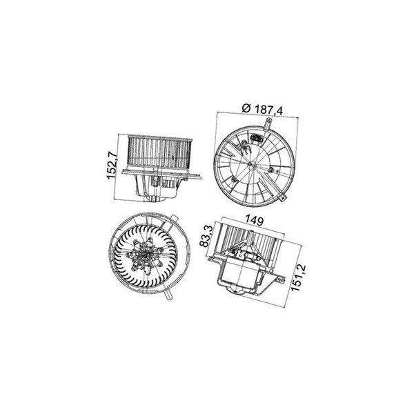 Kupéfläkt 12V Mahle AB 148 000P MAHLE