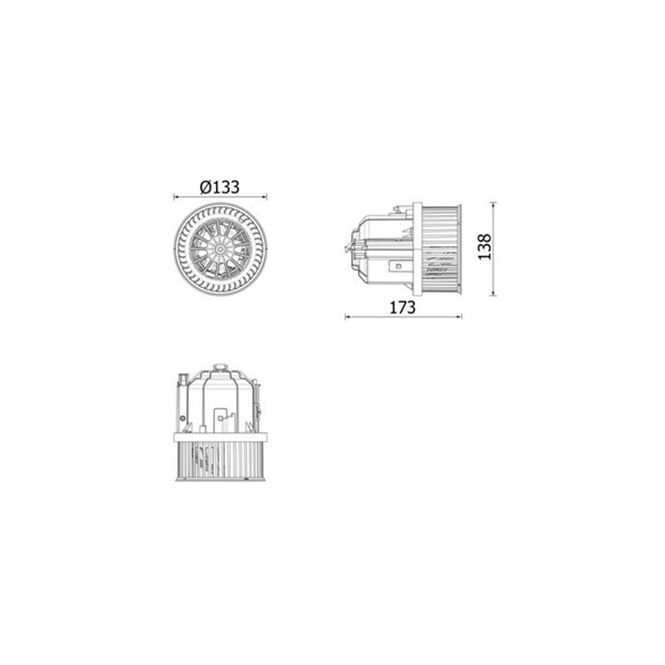 Kupéfläkt 12V, Fram Mahle AB 337 000P MAHLE