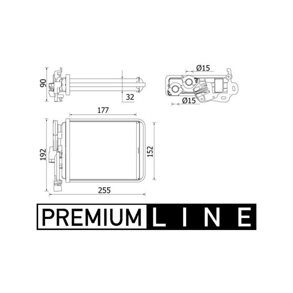 Värmeväxlare, kupévärme Mahle AH 38 000P MAHLE