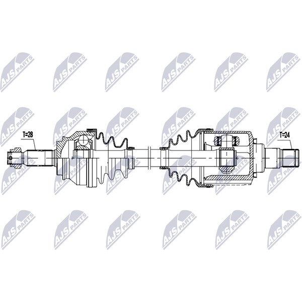 Drivaxel, framaxel vänster Nty NPW-MS-084 NTY