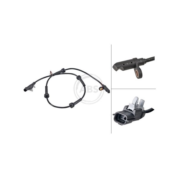 ABS-givare, Sensor, hjulvarvtal, Bakaxel A.b.s. 31633 A.B.S.