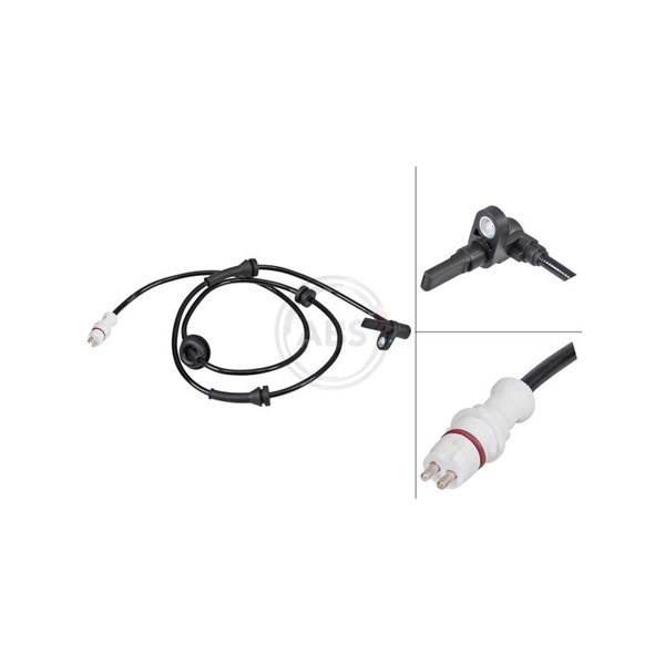 ABS-givare, Sensor, hjulvarvtal, Framaxel, framaxel höger, framax A.B.S.
