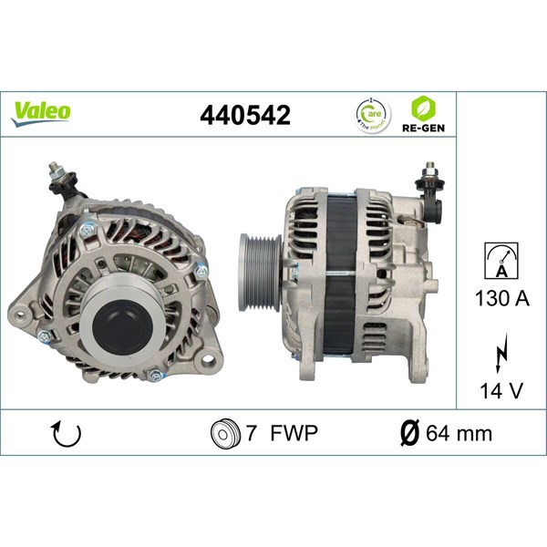 Generator 14V 130A Valeo 440542 VALEO