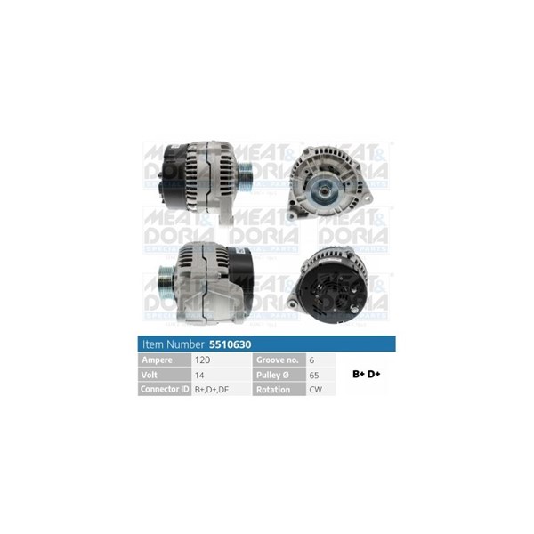 Generator 14V 120A Meat & doria 5510630 MEAT & DORIA