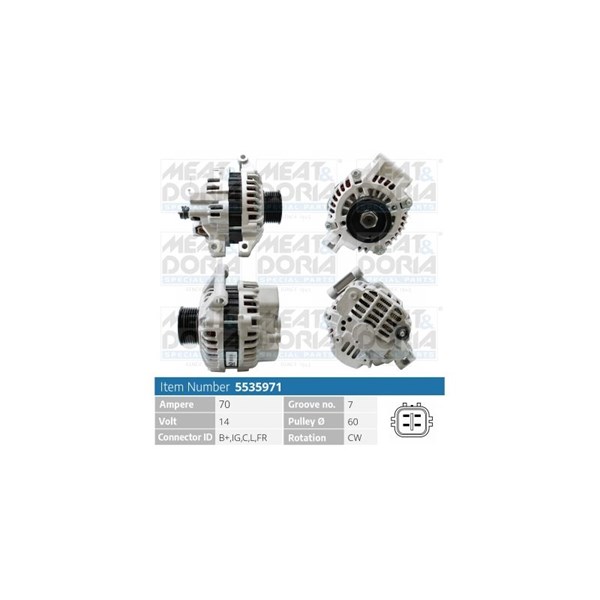 Generator 14V 70A Meat & doria 5535971 MEAT & DORIA