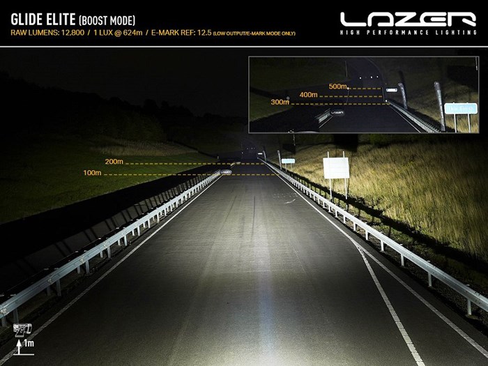 Lazer LED ramp Glide Elite med positionsljus, Universal
