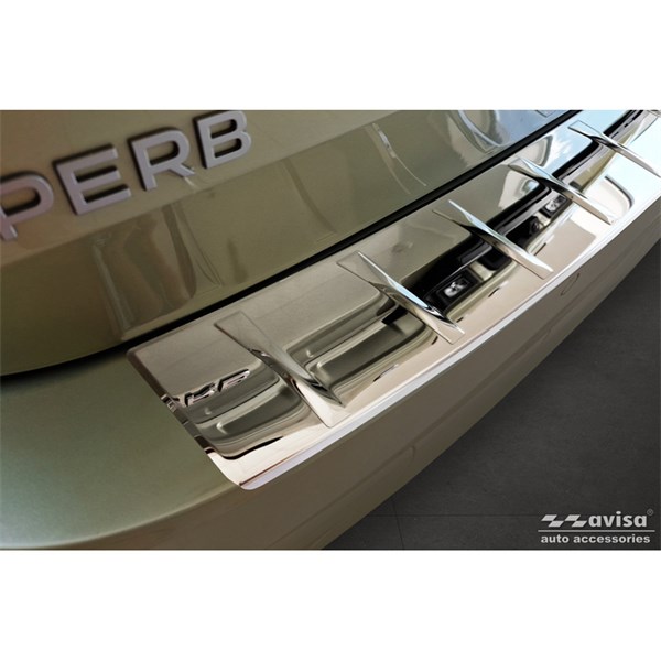 Övertäck, Stötfångare Chrome Skoda Superb IV Combi 2023-, Bak Övertäck, Stötfångare Chrome Skoda Superb IV Combi 2023-, Bak
