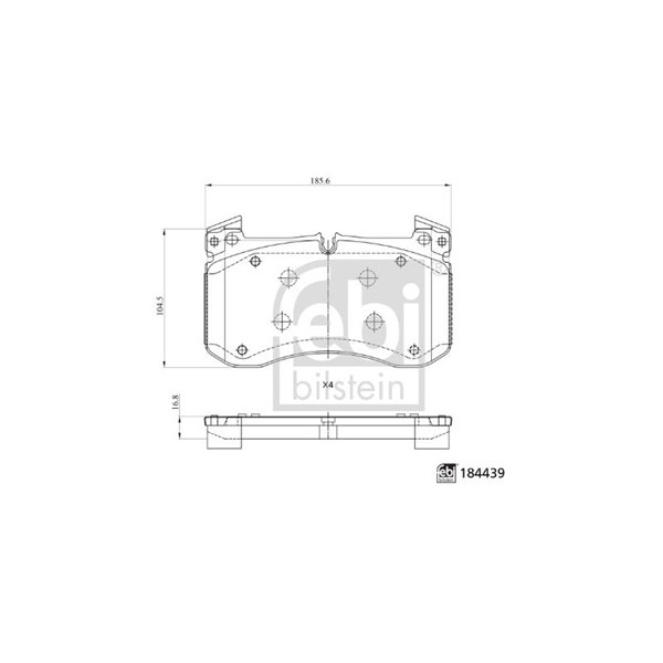 Bromsbeläggsats, Framaxel Febi bilstein 184439 FEBI BILSTEIN Bromsbeläggsats, Framaxel Febi bilstein 184439 FEBI BILSTEIN