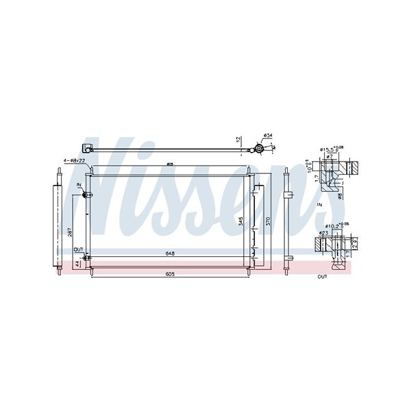 Kondensor, klimatanläggning Nissens 940804 NISSENS