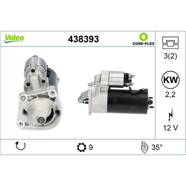 Startmotor 12V Valeo 438393 VALEO
