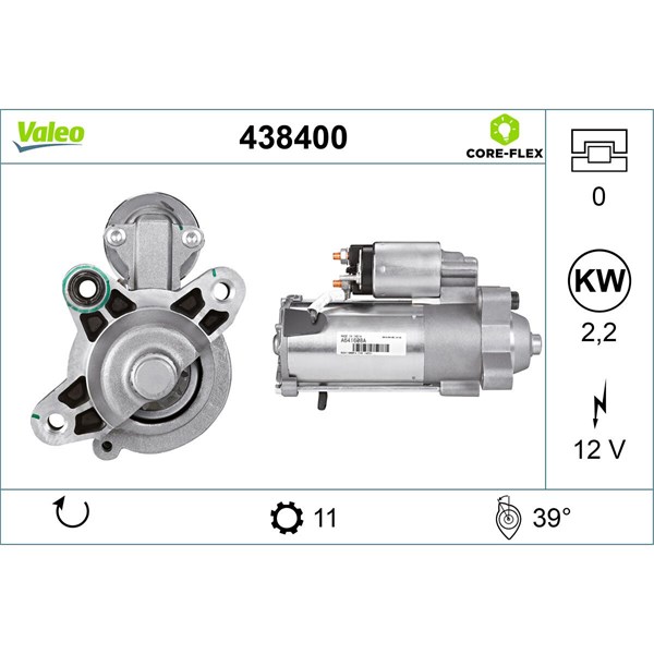 Startmotor 12V Valeo 438400 VALEO