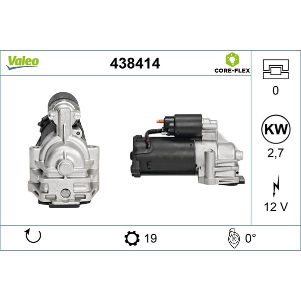 Startmotor 12V Valeo Valeo core-flex 438414 VALEO Startmotor 12V Valeo Valeo core-flex 438414 VALEO