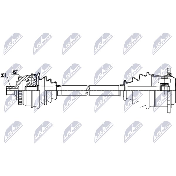 Drivaxel, framaxel höger Nty NPW-AU-097 NTY