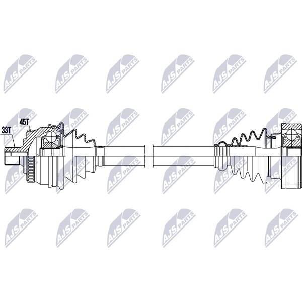 Drivaxel, framaxel höger Nty NPW-AU-099 NTY