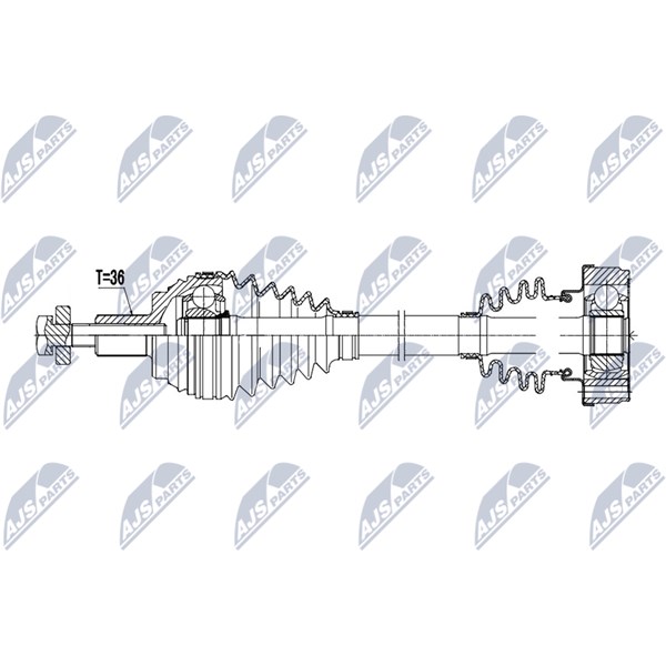 Drivaxel, framaxel höger Nty NPW-AU-106 NTY