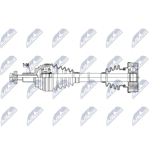 Drivaxel, framaxel vänster Nty NPW-AU-107 NTY