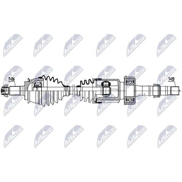 Drivaxel, framaxel höger Nty NPW-BM-204 NTY