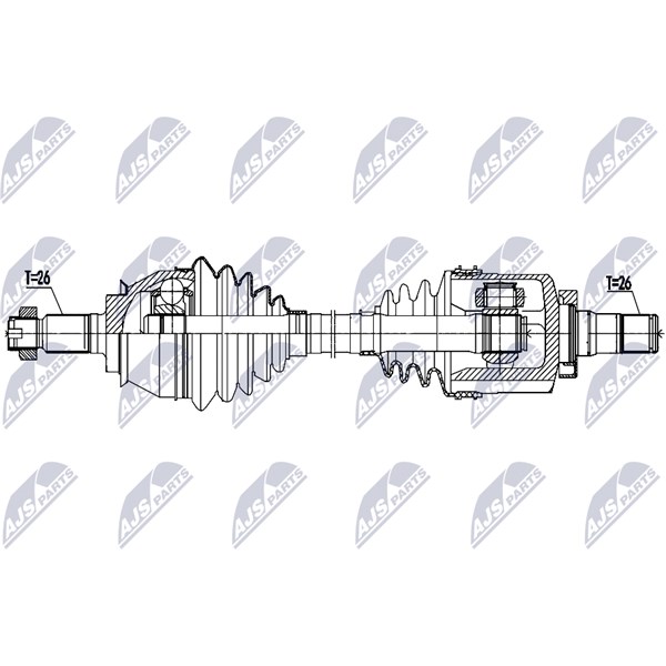 Drivaxel, framaxel vänster Nty NPW-BM-206 NTY