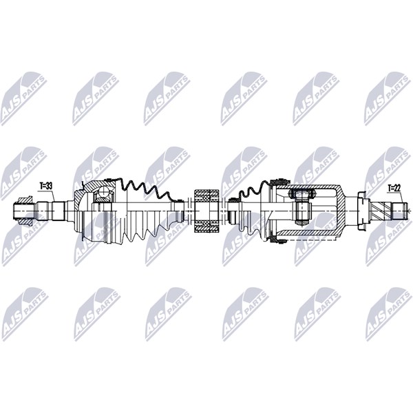 Drivaxel, framaxel höger Nty NPW-DW-057 NTY