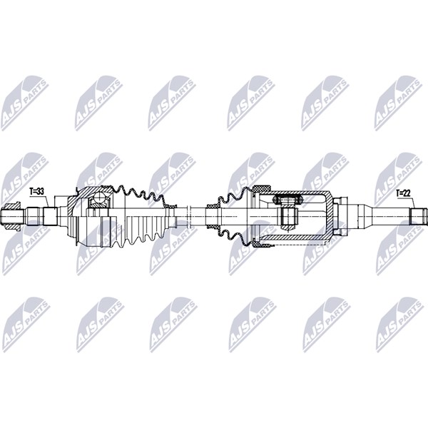 Drivaxel, framaxel vänster Nty NPW-DW-061 NTY