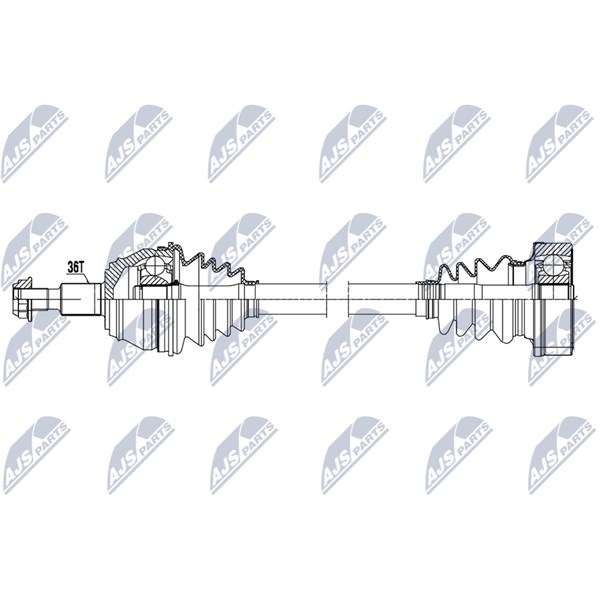 Drivaxel, framaxel vänster Nty NPW-VW-214 NTY