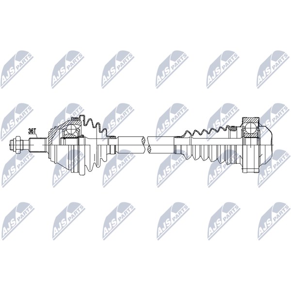Drivaxel, framaxel höger Nty NPW-VW-216 NTY