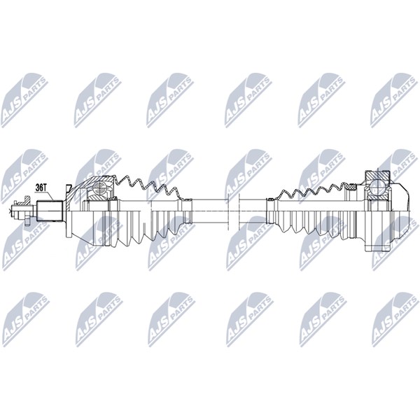 Drivaxel, framaxel vänster Nty NPW-VW-218 NTY