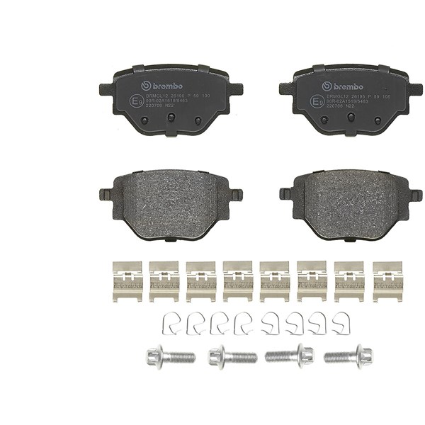 Bromsbeläggsats, Bakaxel Brembo P 59 100 BREMBO