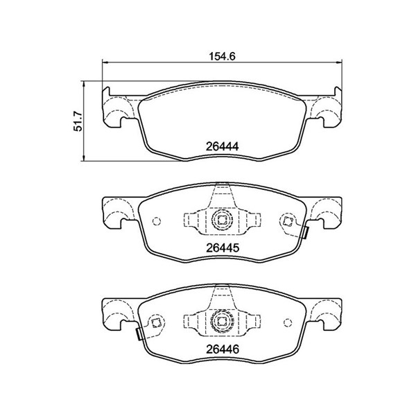 Bromsbeläggsats, Framaxel Brembo P 83 185 BREMBO