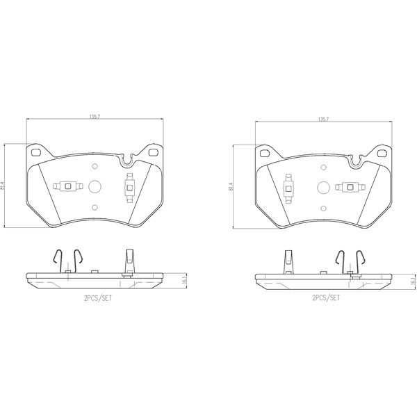 Bromsbeläggsats, Framaxel Brembo P 85 181 BREMBO