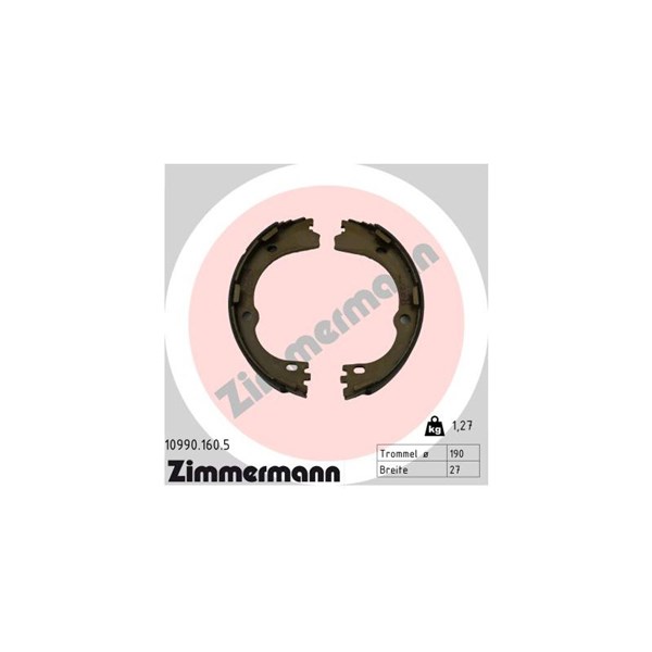Bromsbackar, sats, Bakaxel Zimmermann 10990.160.5 ZIMMERMANN