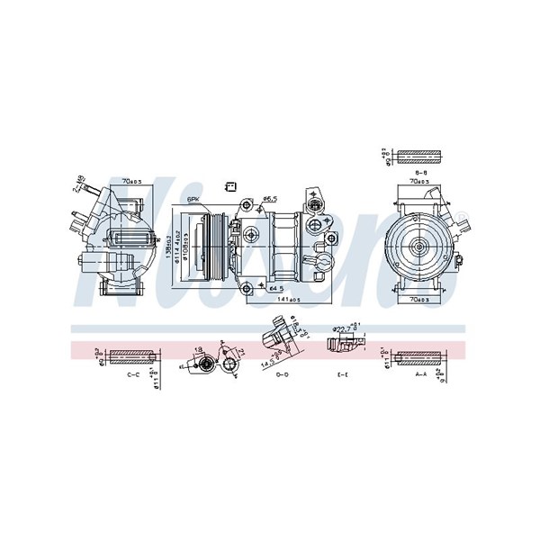 Kompressor, klimatanläggning 12V Nissens 890786 NISSENS