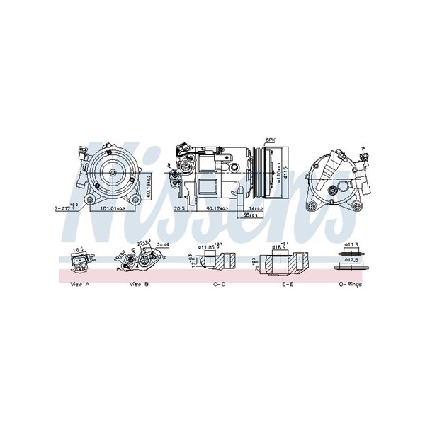 Kompressor, klimatanläggning Nissens 891038 NISSENS