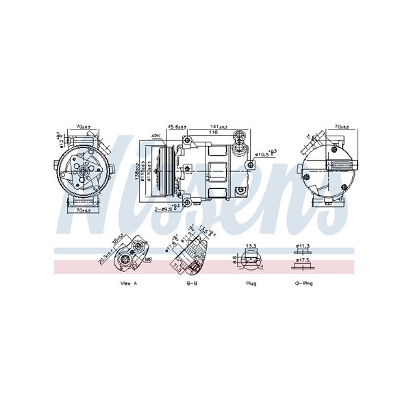 Kompressor, klimatanläggning 12V Nissens 891152 NISSENS