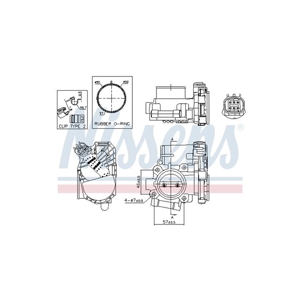 Gasspjäll/Spjällhus 12V Nissens 955059 NISSENS