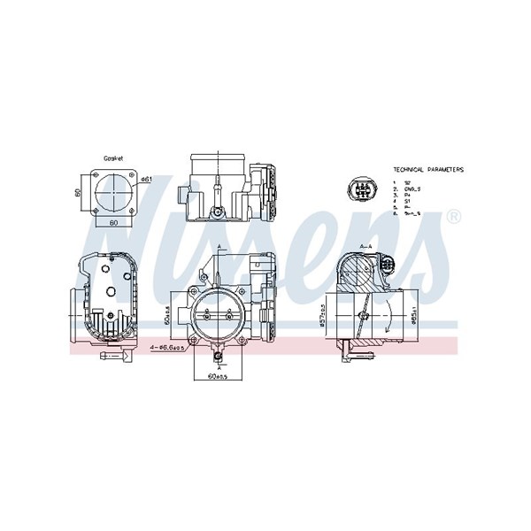 Gasspjäll/Spjällhus 12V Nissens 955081 NISSENS