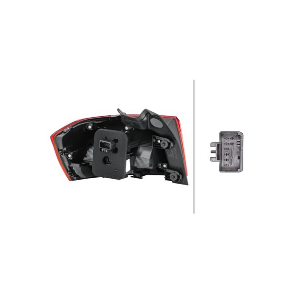 Baklykta 12V, Höger Hella 2SD 011 889-061 HELLA