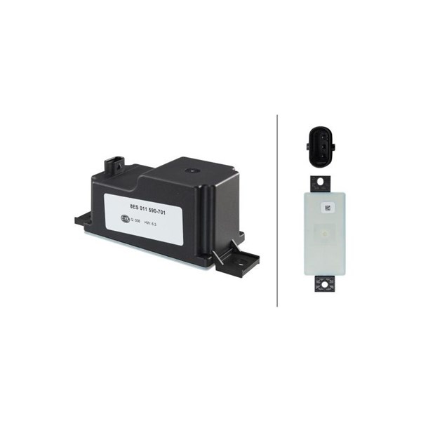 Spänningsstabilisator, start/stopp-system, Passagerarsida Hella 8 HELLA