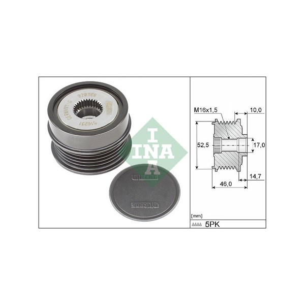 Frihjulskoppling, generator Ina 535 0372 10 INA