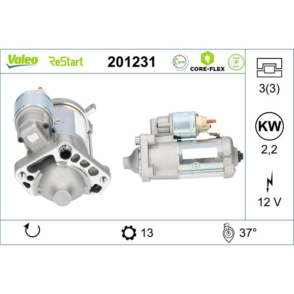 Startmotor 12V Valeo 201231 VALEO