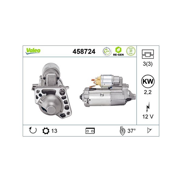 Startmotor 12V Valeo 458724 VALEO