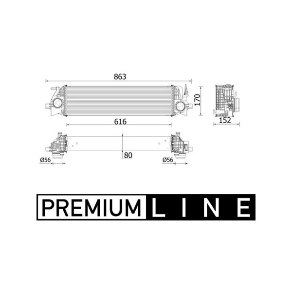 Intercooler Mahle CI 554 000P MAHLE