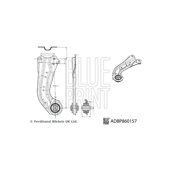Länkarm, Bakaxel höger, Mitt Blue print ADBP860157 BLUE PRINT