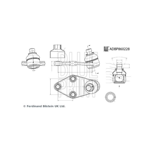 Kulled / Spindelled, framaxel höger Blue print ADBP860228 BLUE PRINT