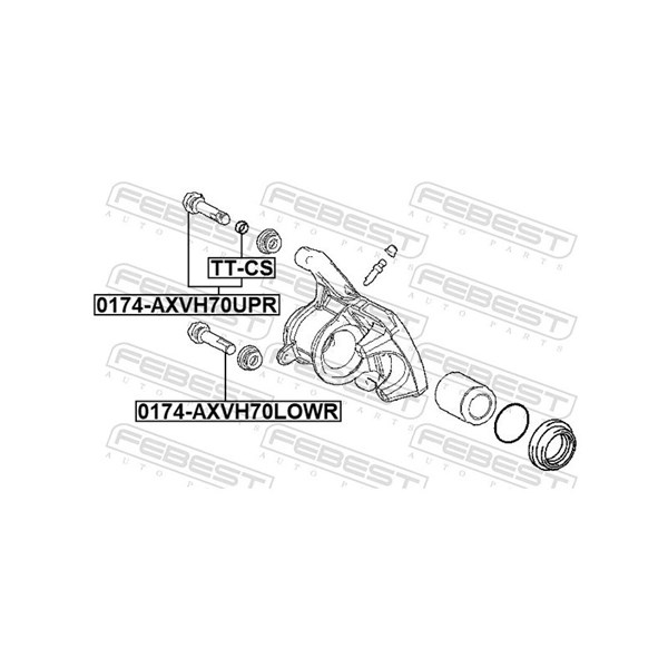 Styrbult, bromsok, Bakaxel nedtill Febest 0174-AXVH70LOWR FEBEST