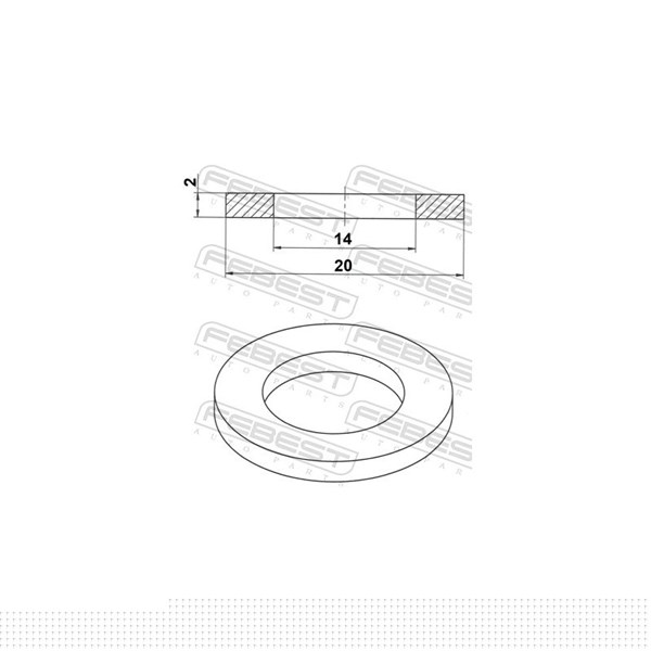 Packningsring, oljeavtappning Febest 88430-142020F FEBEST